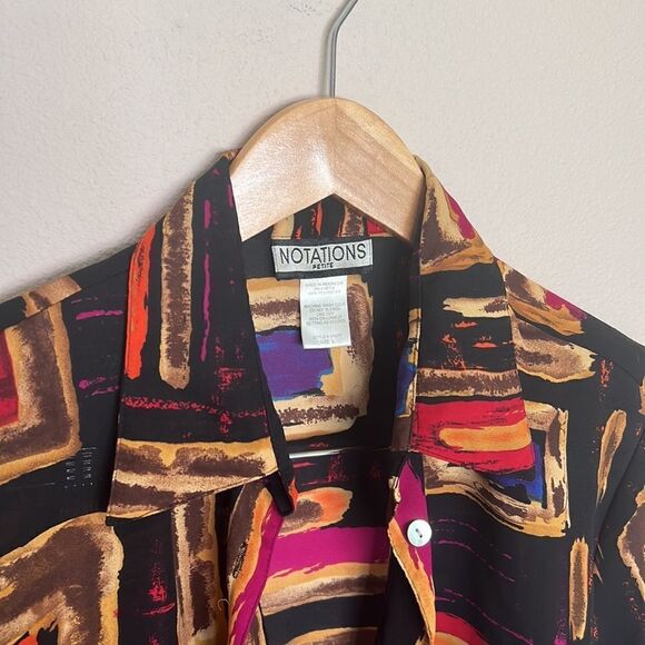 Notations Vintage Button Up Collared Shirt size large ~ Long Sleeve Dress Shirt - Picture 3 of 5